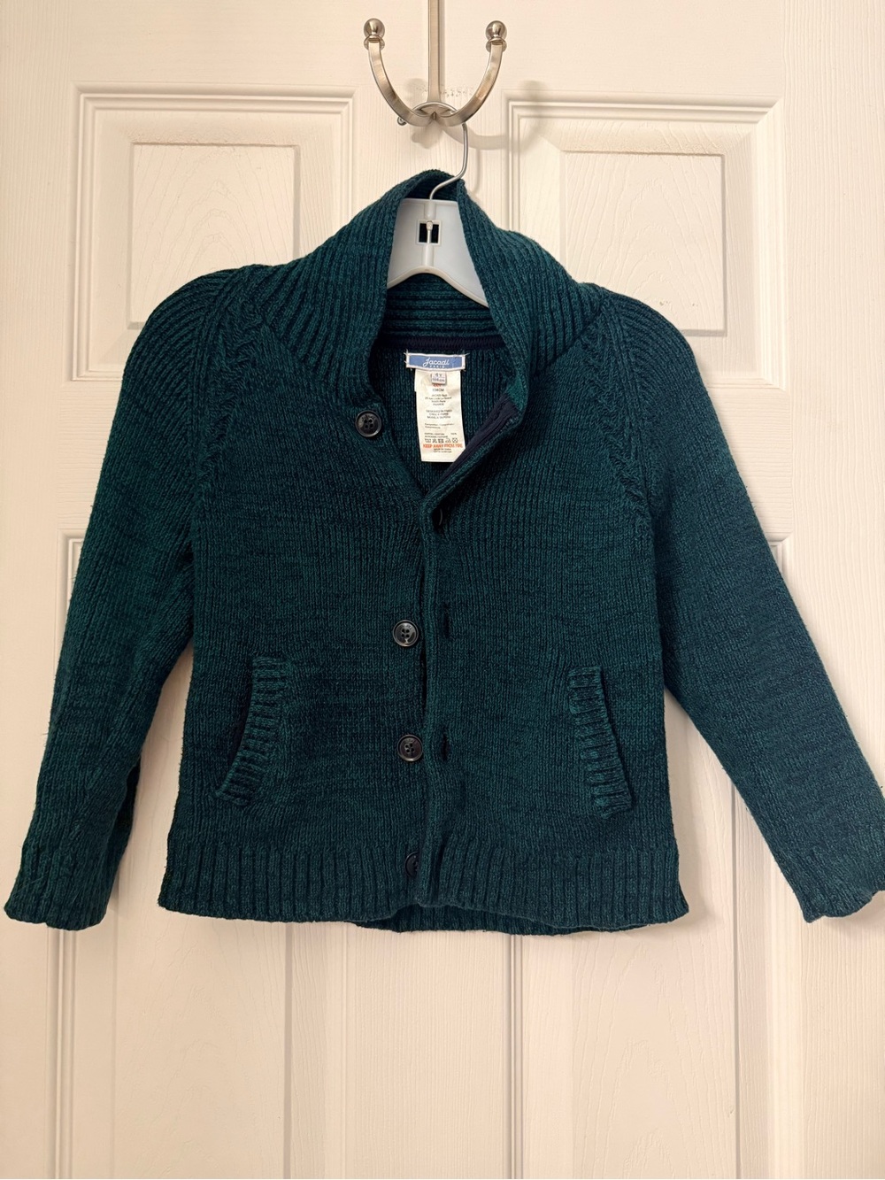Jacadi boys hunter green cable knit sweater Sz 4Y